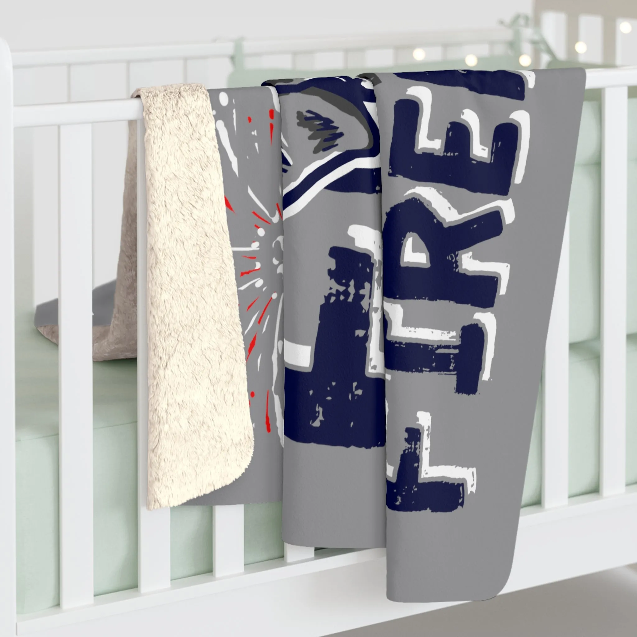 F-Fireworks Sherpa Fleece Blanket