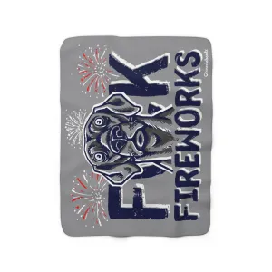 F-Fireworks Sherpa Fleece Blanket