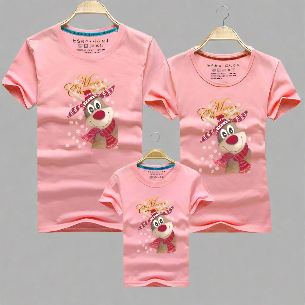 Family Matching Christmas T-Shirts – Adorable Reindeer Design