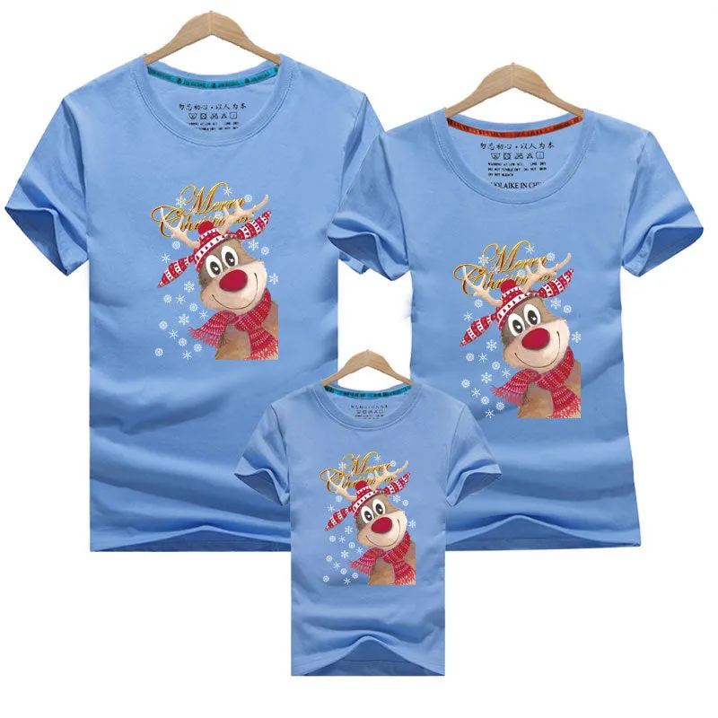 Family Matching Christmas T-Shirts – Adorable Reindeer Design