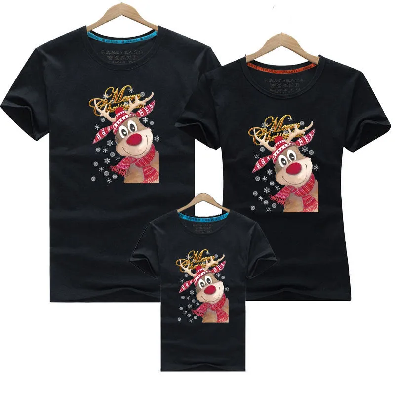 Family Matching Christmas T-Shirts – Adorable Reindeer Design