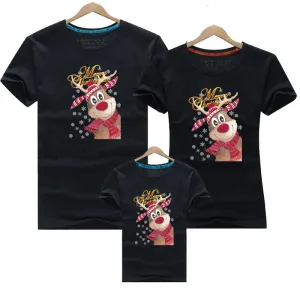 Family Matching Christmas T-Shirts – Adorable Reindeer Design