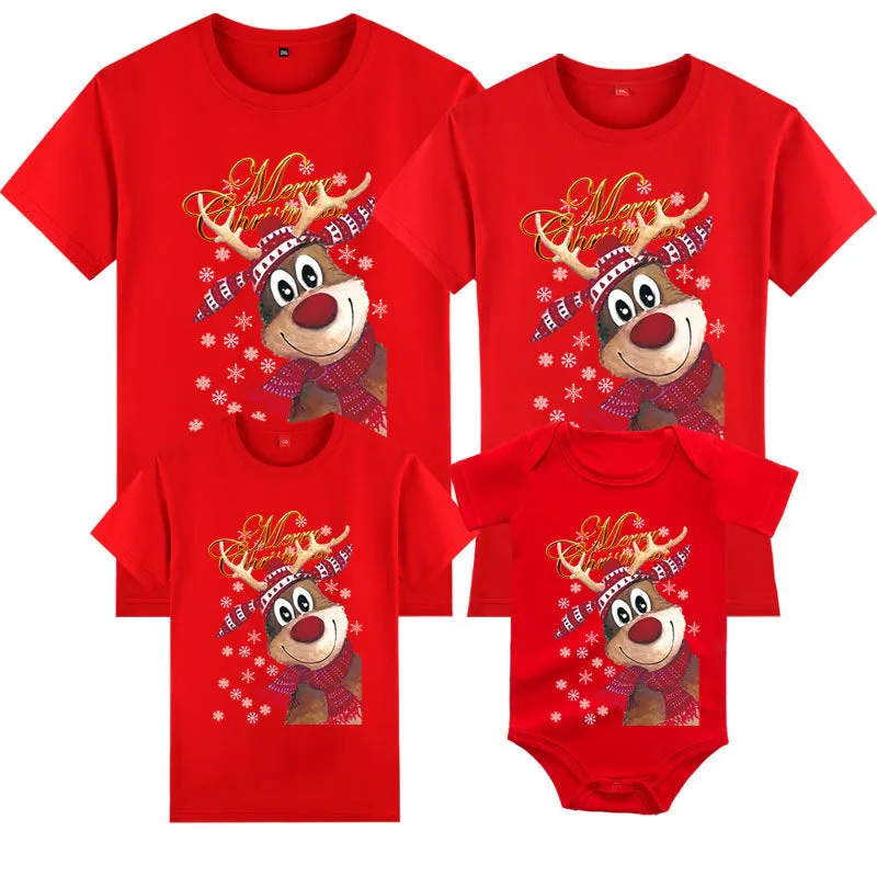 Family Matching Christmas T-Shirts – Adorable Reindeer Design