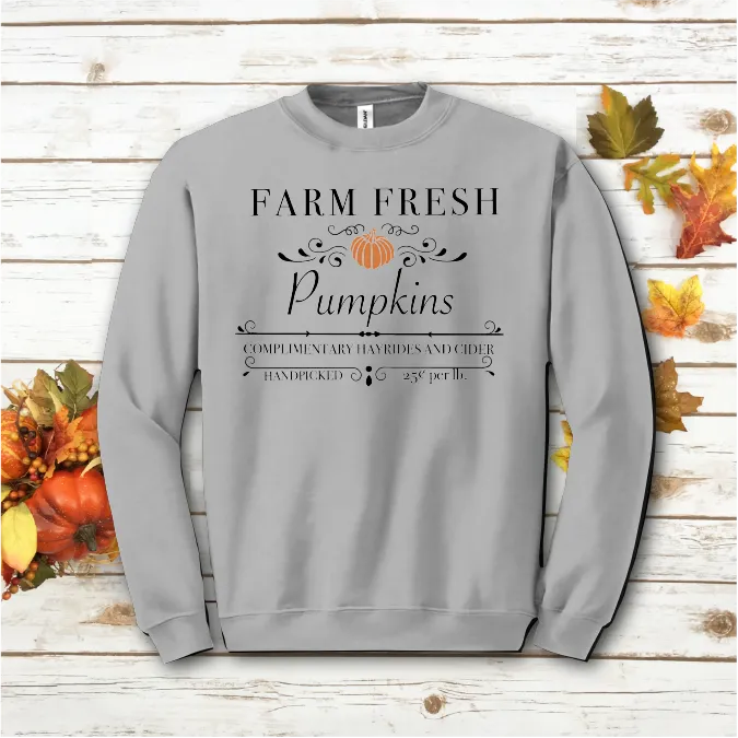 Farm Fresh Pumpkins Fancy Unisex Long Sleeve Sweatshirt