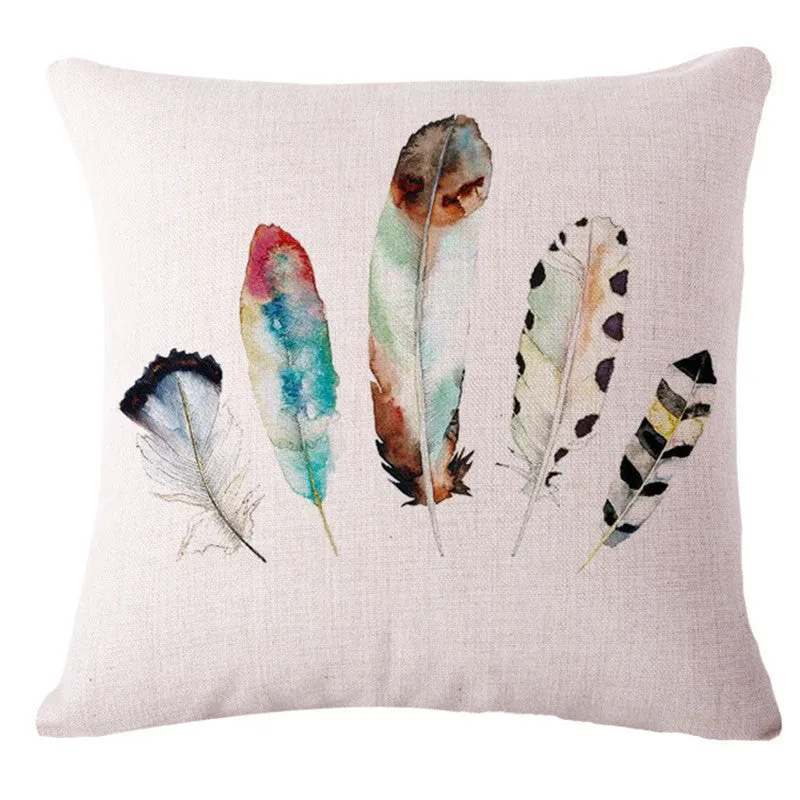 Feather Style 45*45cm Square Home Decorative Pillow Music Note Printed Throw Pillows Car Home Decor Cushion