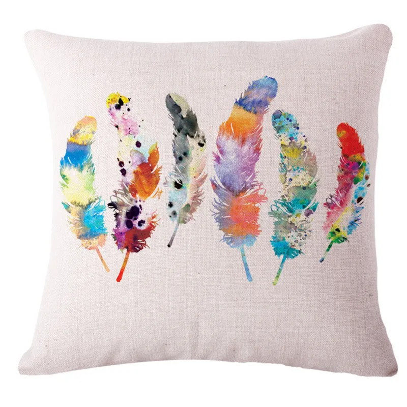 Feather Style 45*45cm Square Home Decorative Pillow Music Note Printed Throw Pillows Car Home Decor Cushion