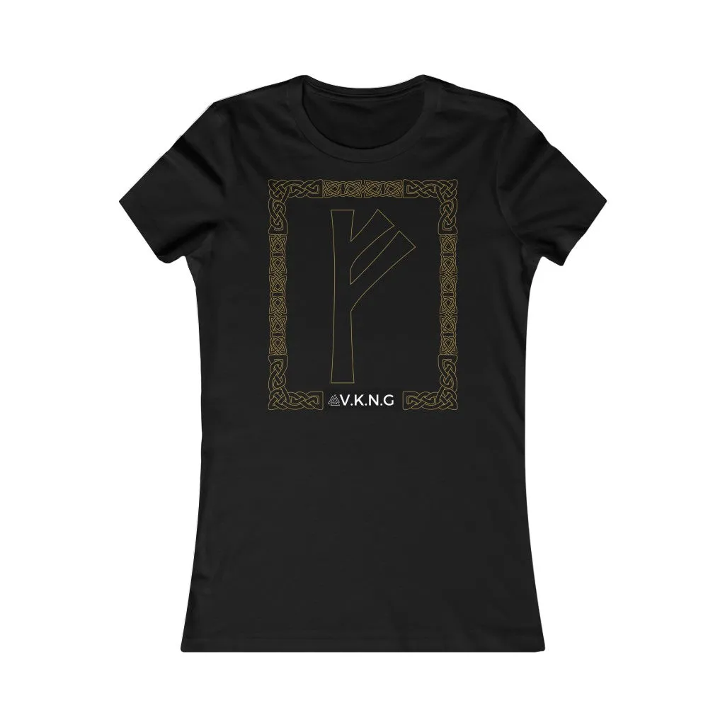Fehu Rune Norse Designs V.K.N.G™  T-shirt Girly Cut