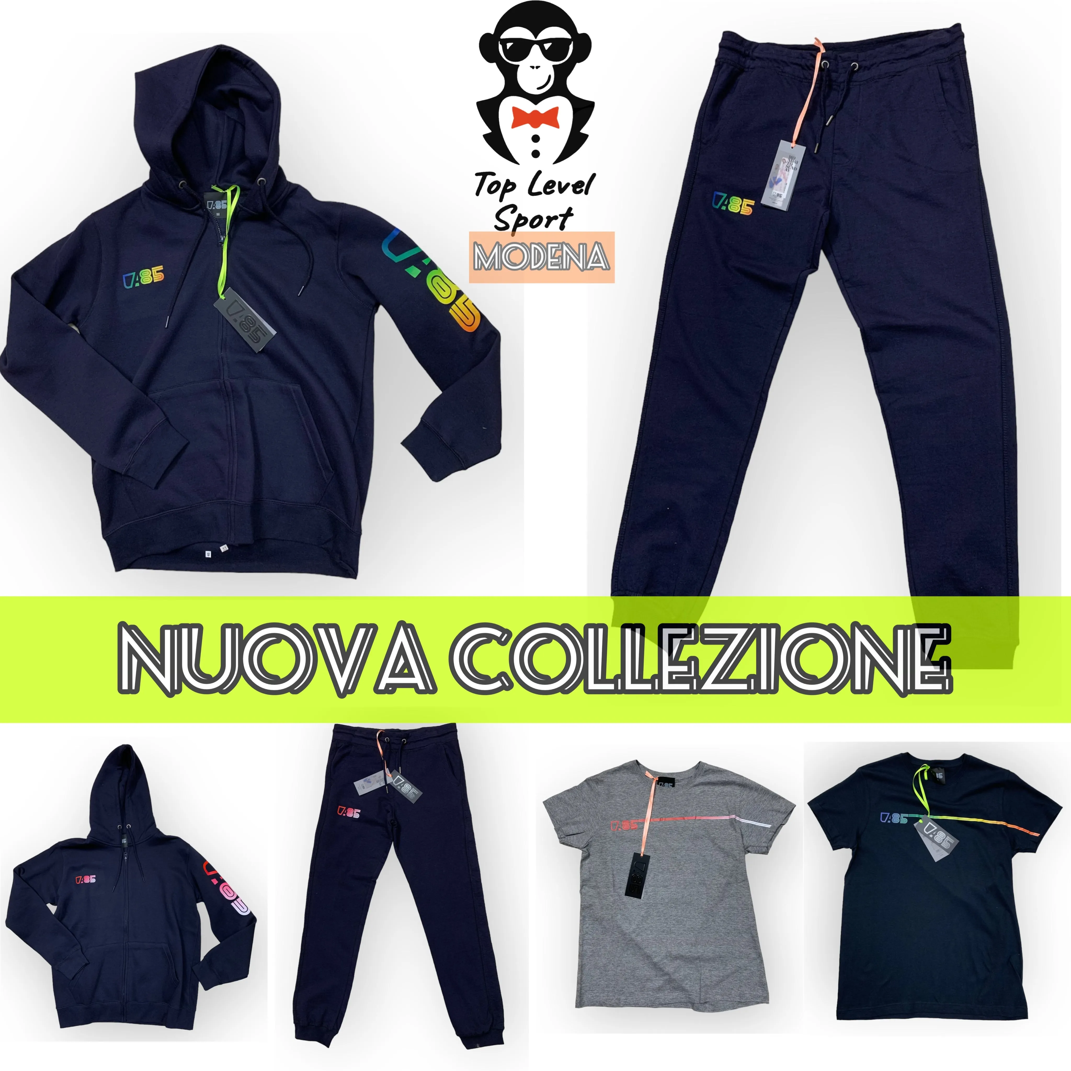 FELPA CON CAPPUCCIO A85 COTONE HOODIES ATHLETE MAGLIA UNISEX TEE BLUE