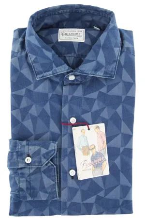 Finamore Napoli Blue Shirt - Extra Slim