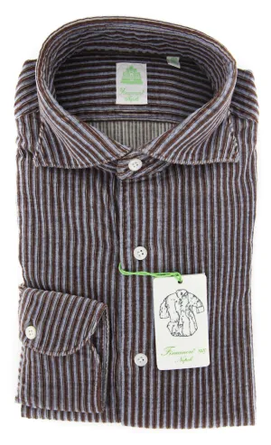 Finamore Napoli Brown Shirt - Extra Slim