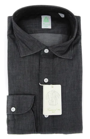 Finamore Napoli Charcoal Gray Shirt - Extra Slim