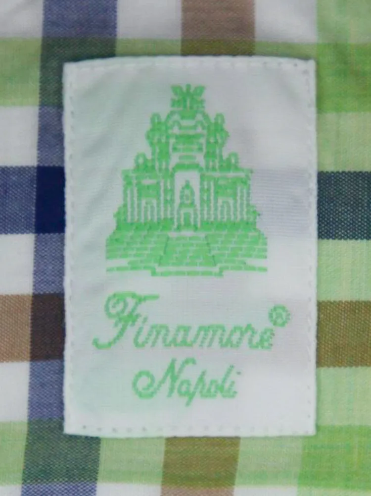 Finamore Napoli Green Shirt - Extra Slim - 14.5 US / 37 EU