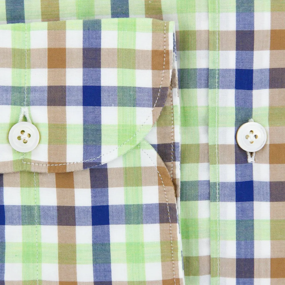 Finamore Napoli Green Shirt - Extra Slim - 14.5 US / 37 EU
