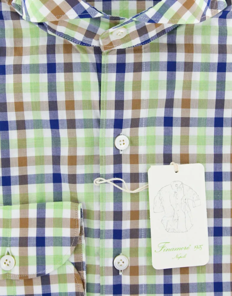 Finamore Napoli Green Shirt - Extra Slim - 14.5 US / 37 EU
