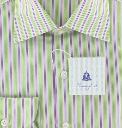 Finamore Napoli Green Shirt – Size: 15.5 US / 39 EU