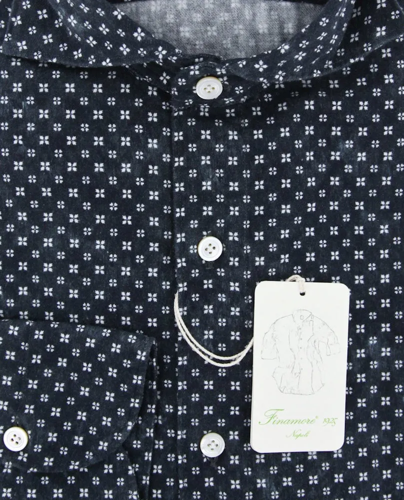 Finamore Napoli Navy Blue Shirt - Extra Slim - S US / S EU