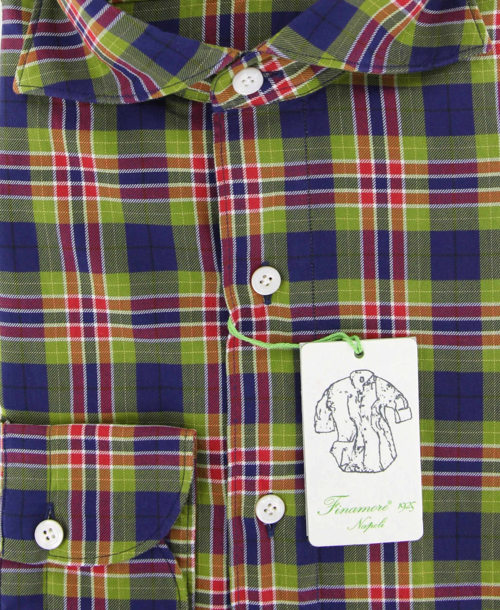 Finamore Napoli Navy Blue Shirt - Extra Slim