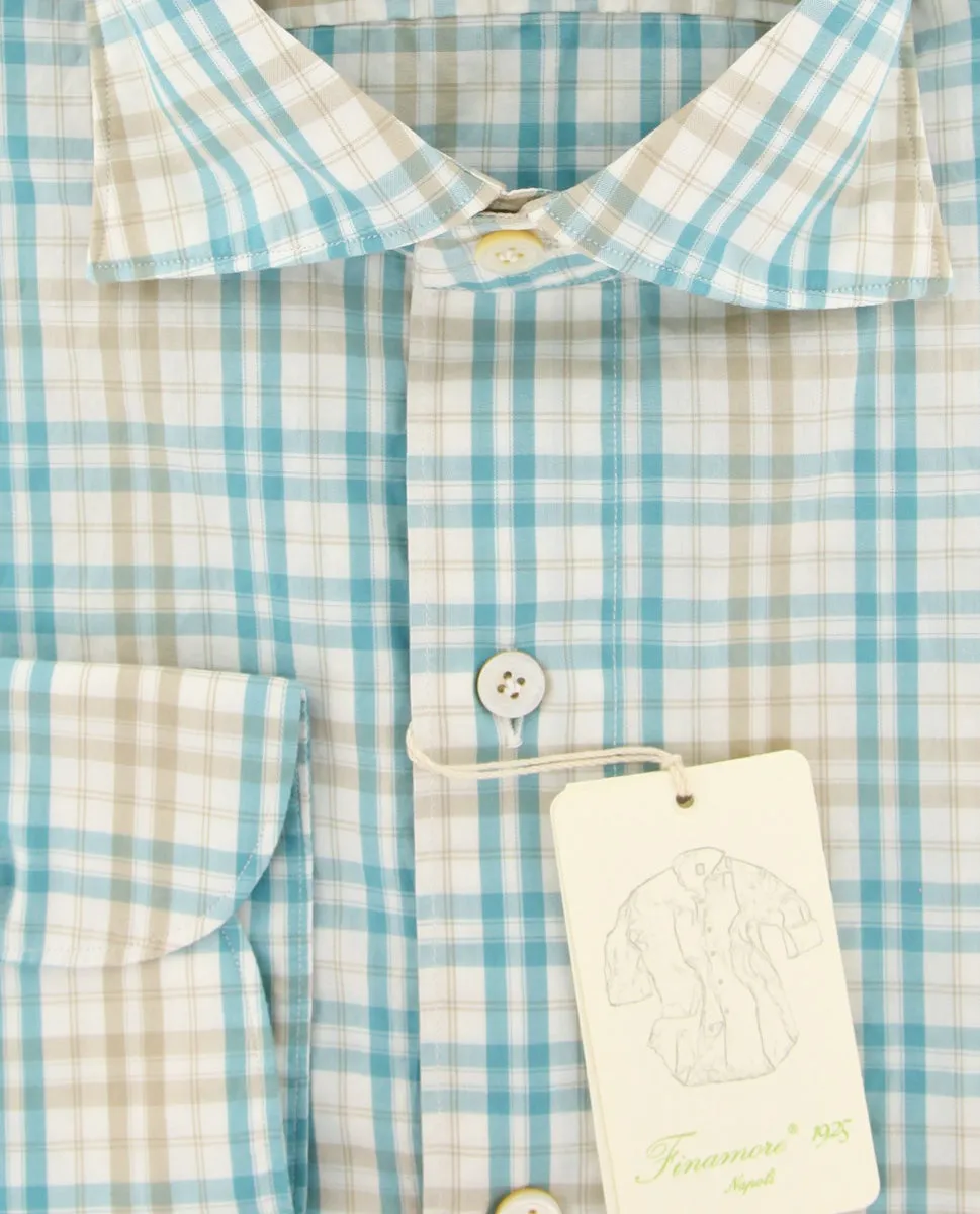 Finamore Napoli Turquoise Shirt - Extra Slim