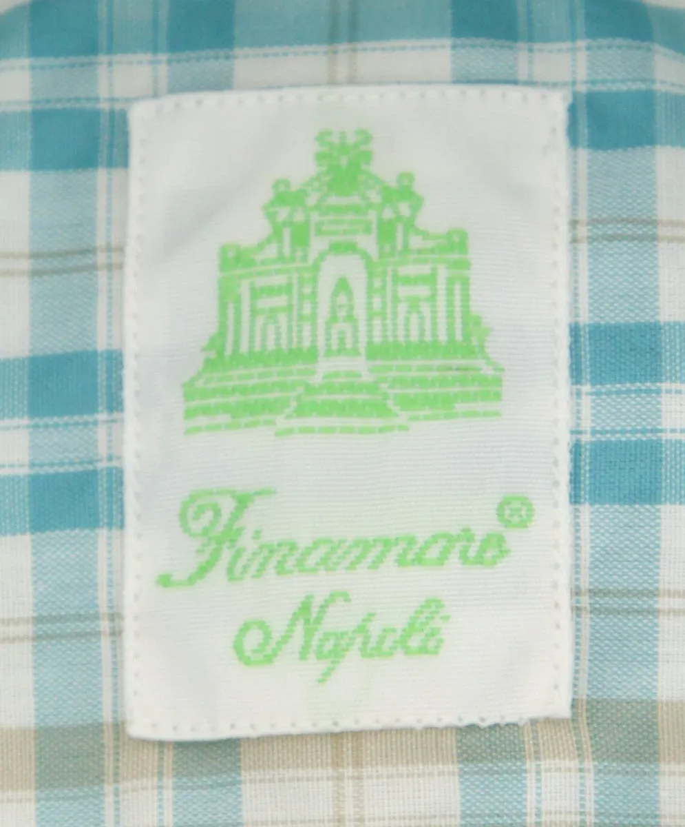 Finamore Napoli Turquoise Shirt - Extra Slim