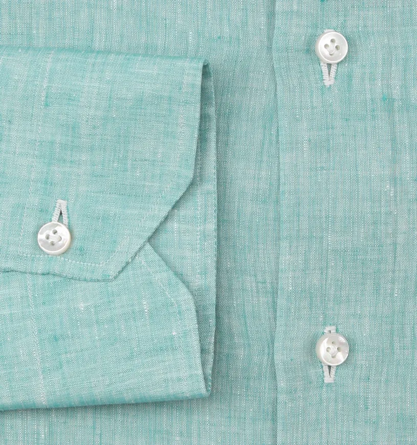 Fiori Di Lusso Green Shirt - Extra Slim