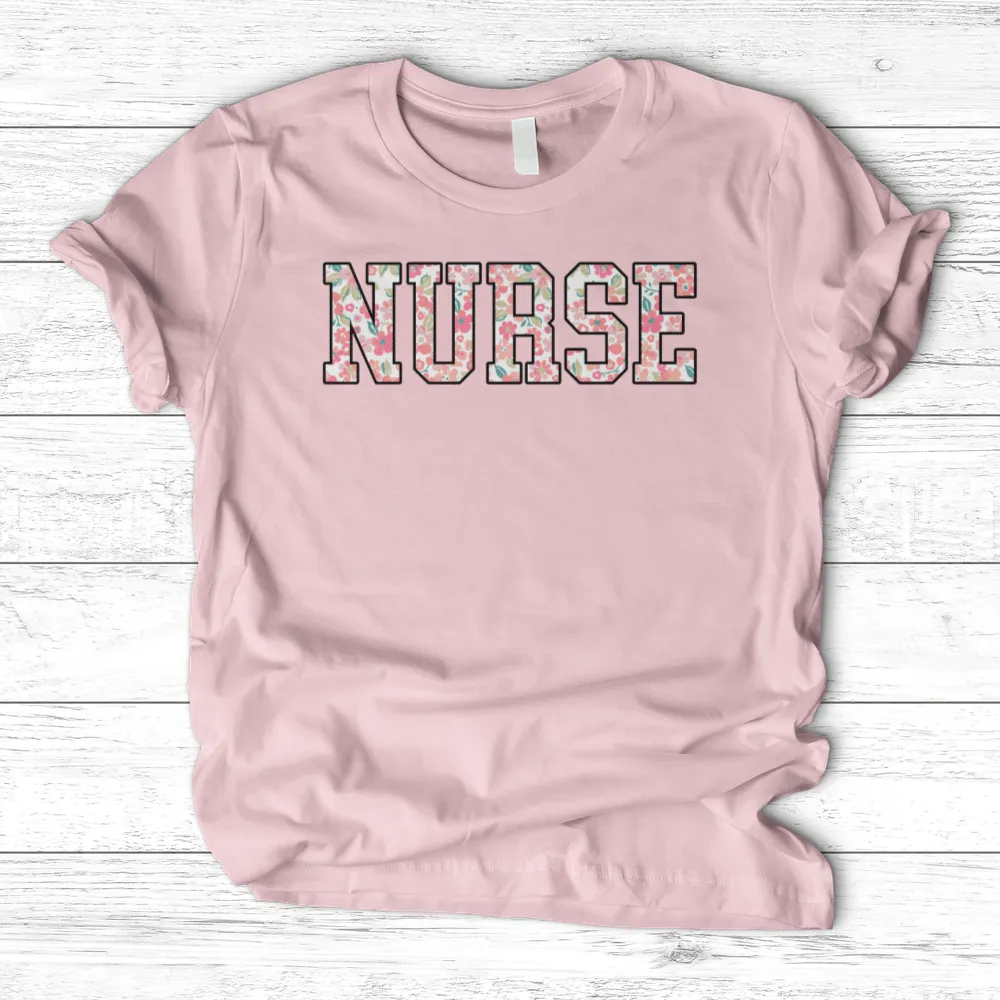 ''Floral Nurse'' T-Shirt