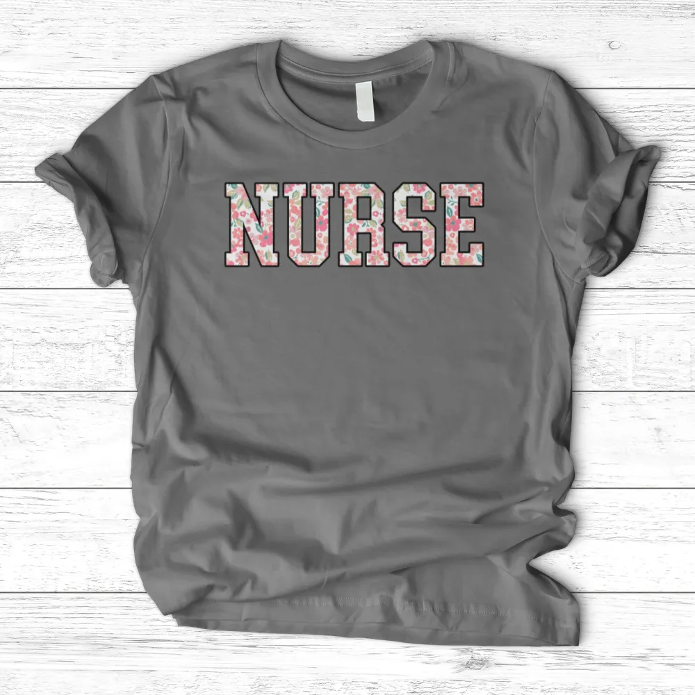 ''Floral Nurse'' T-Shirt