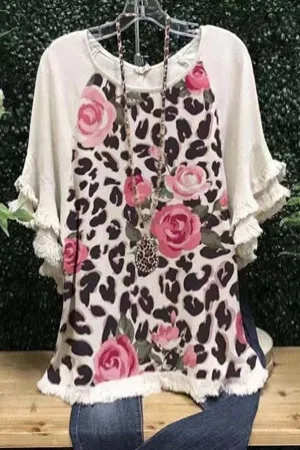 Floral Printing Short Sleeve T-shirts