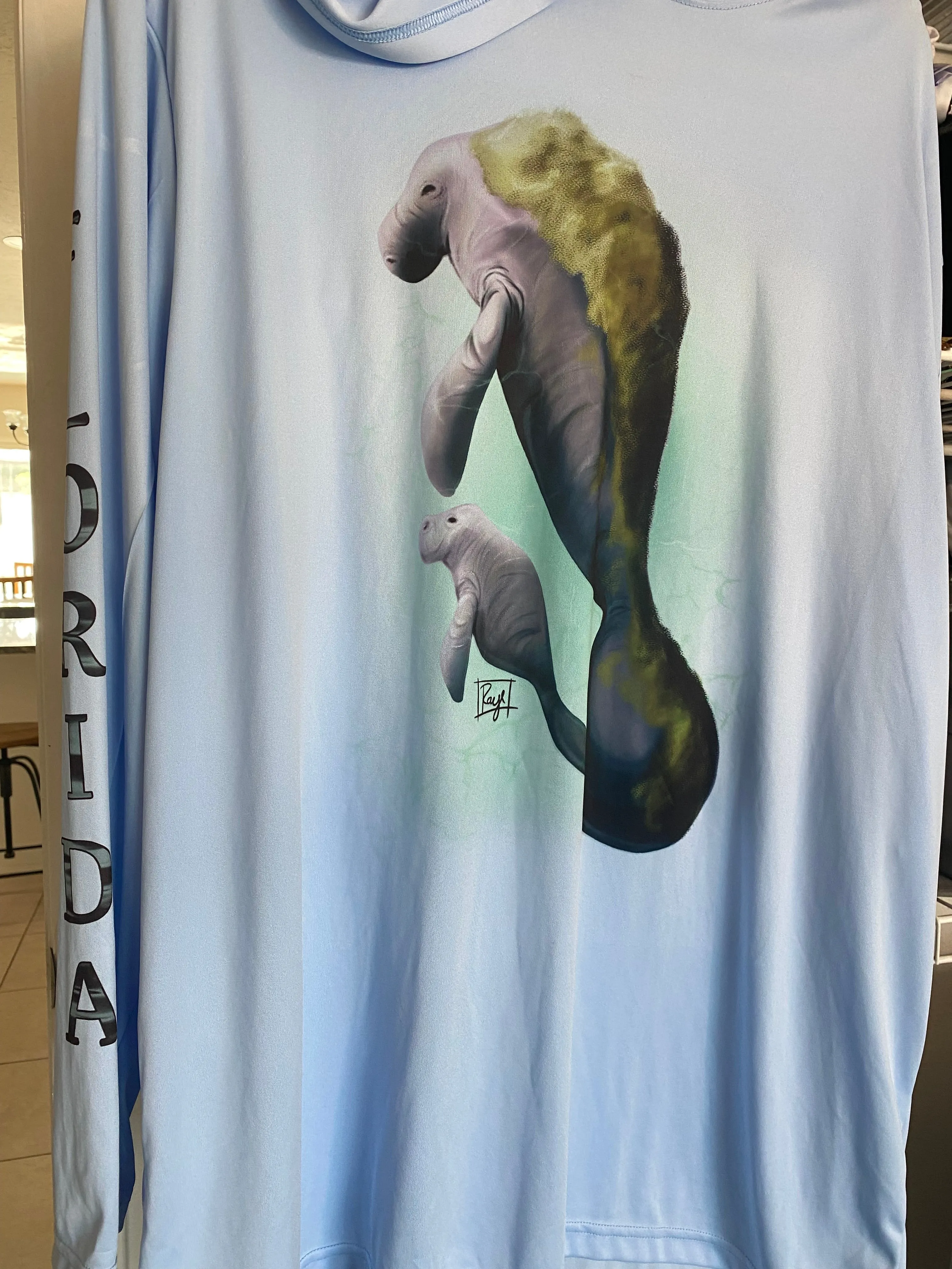 Florida Manatee UPF 50 Performance Hoodie - Unisex