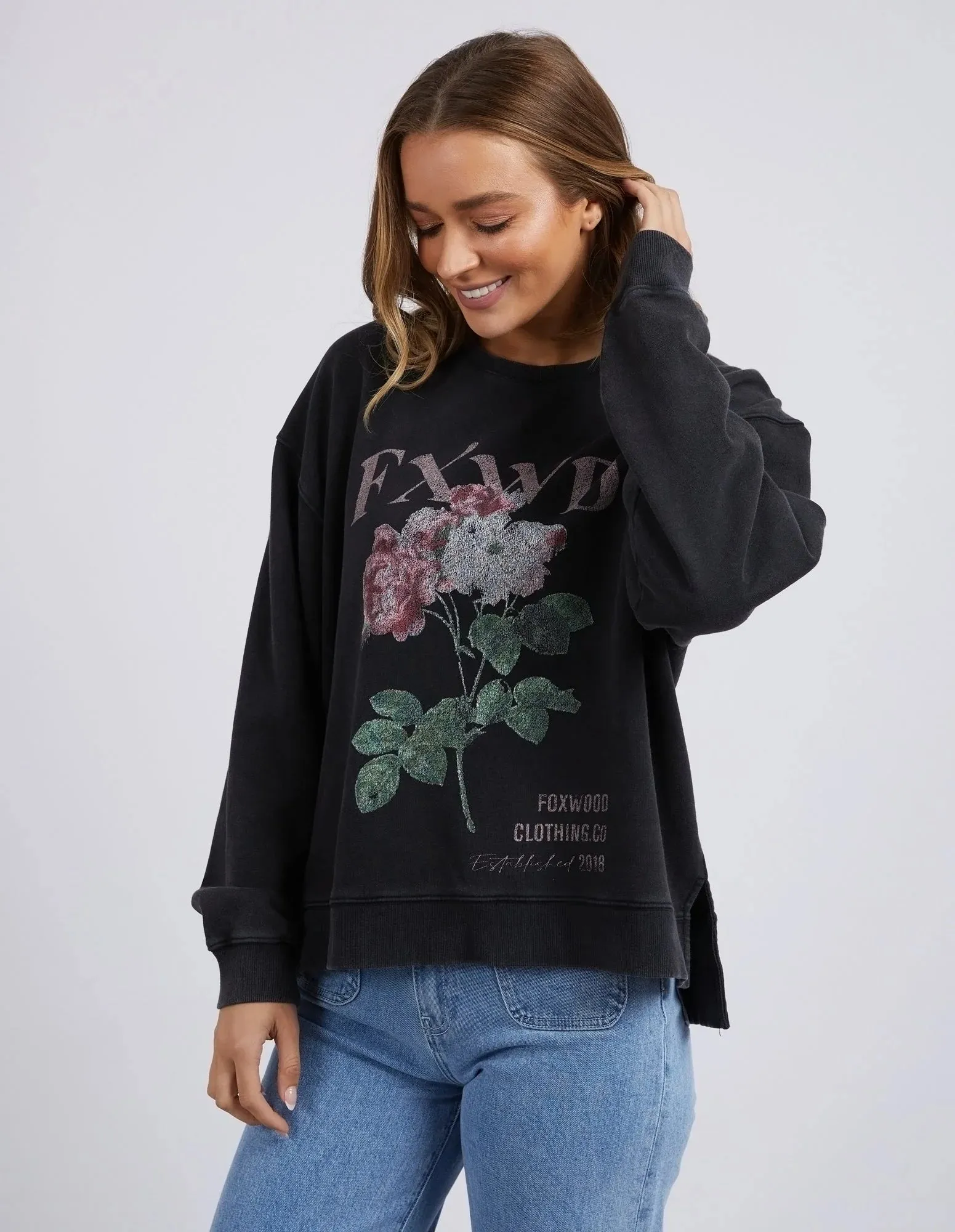 Foxwood ROSA CREW | WASHED BLACK