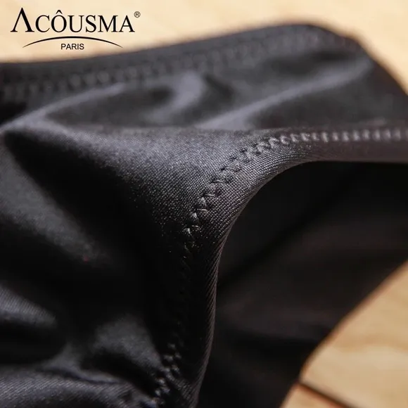 French ACOUSMA Paris Women Satin Sexy Back Thongs Panty Underwear Seamless Thong