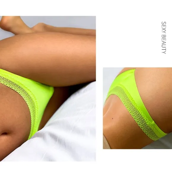 French ACOUSMA Paris Women Satin Sexy Back Thongs Panty Underwear Seamless Thong