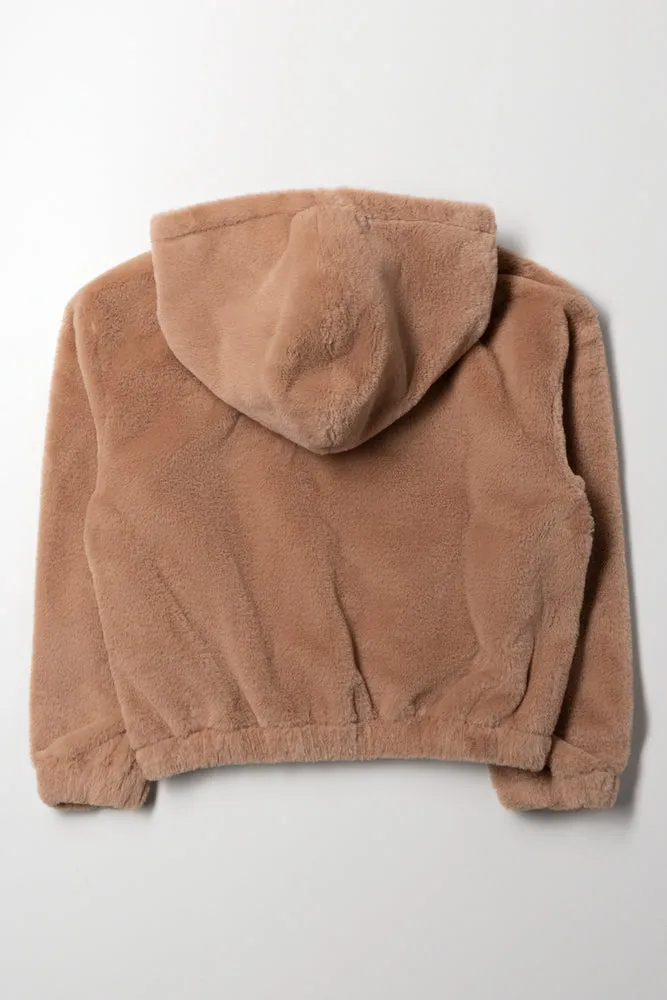 Fur Hoodie Brown