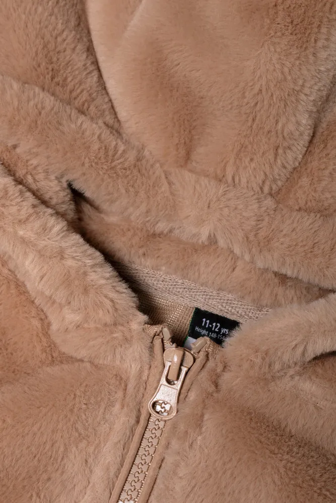 Fur Hoodie Brown