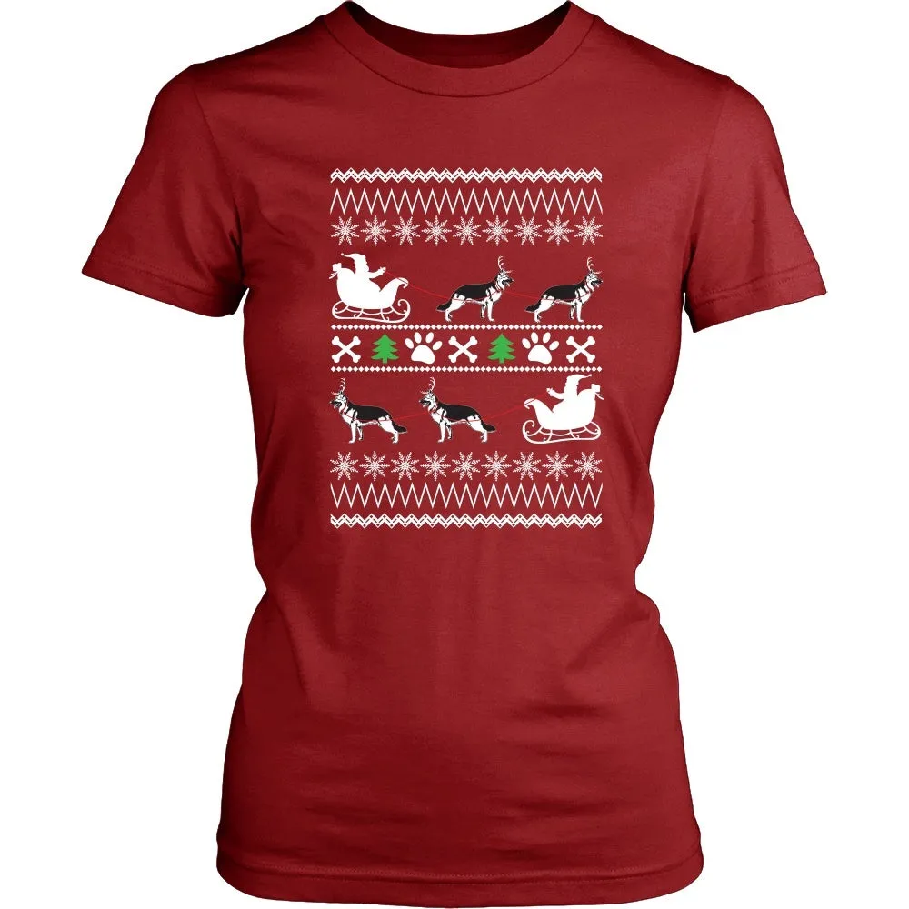 German Shepherd Ugly Christmas Sweater Design
