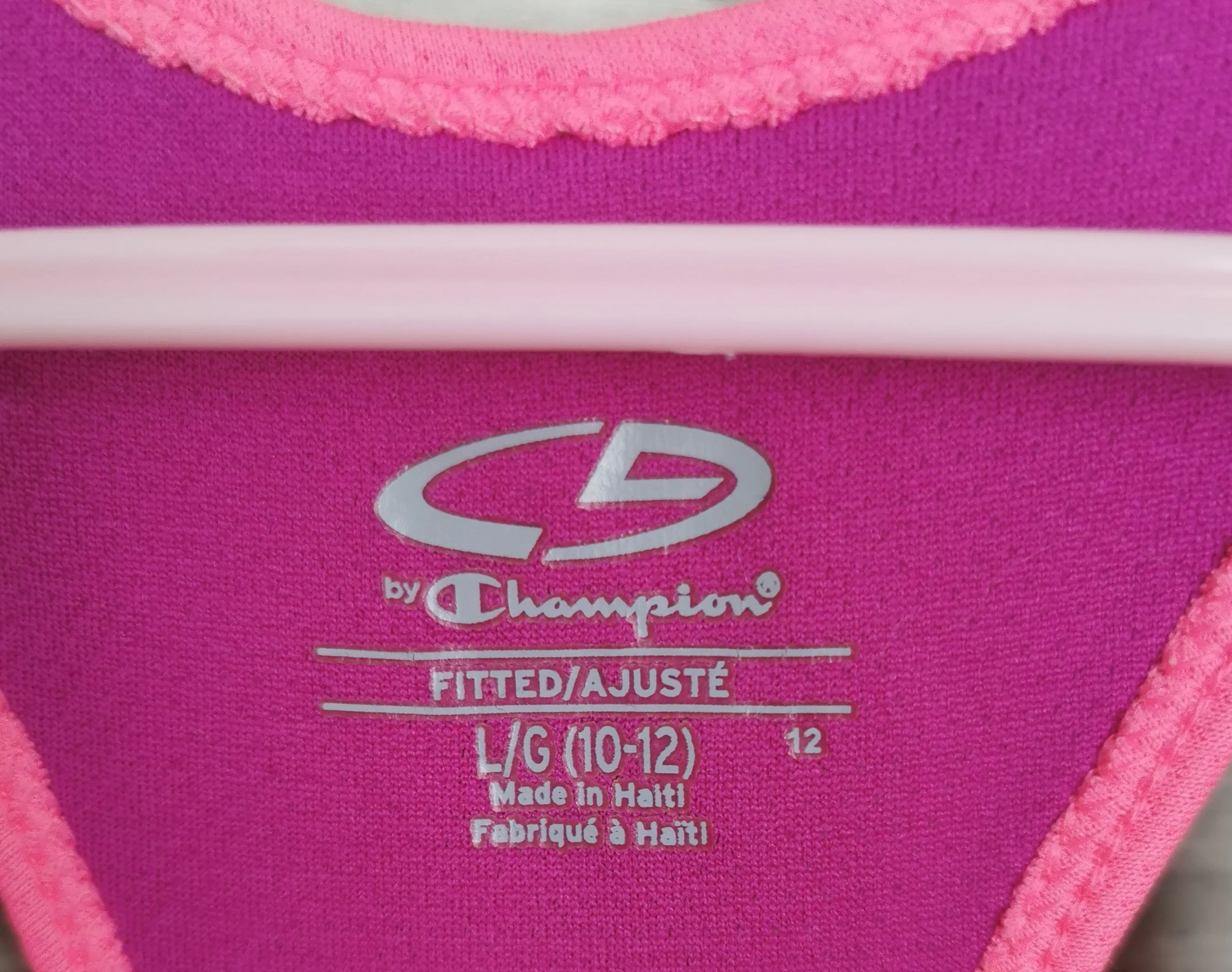 GIRL SIZE LARGE (10/12 YEARS) - CHAMPION, Fitted Athletic Tank Top EUC B8