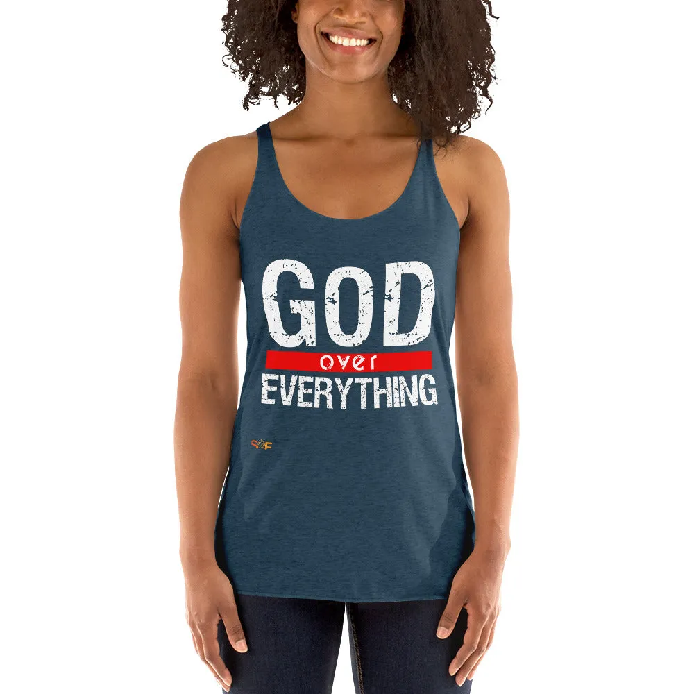 God over everything Women's Racerback Tank