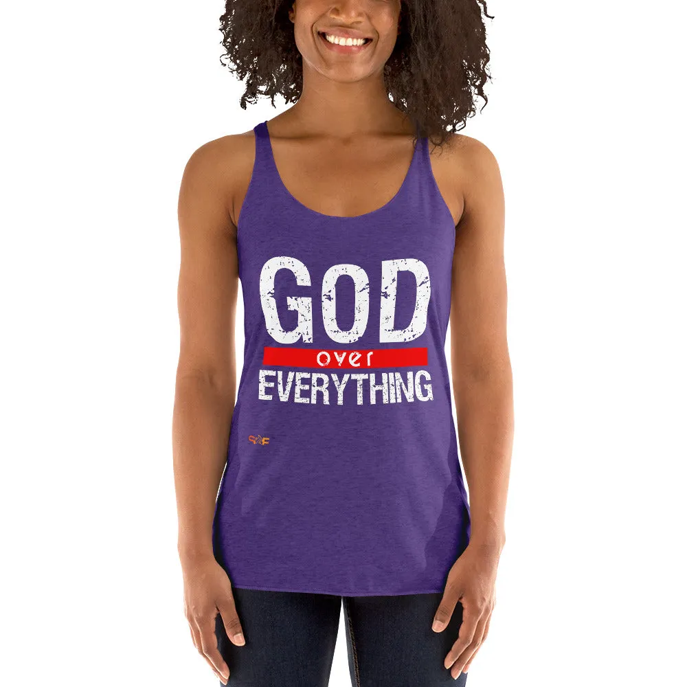 God over everything Women's Racerback Tank