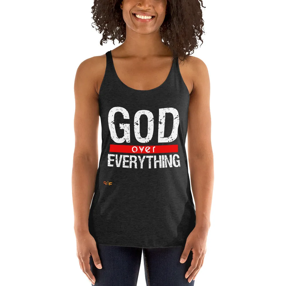 God over everything Women's Racerback Tank