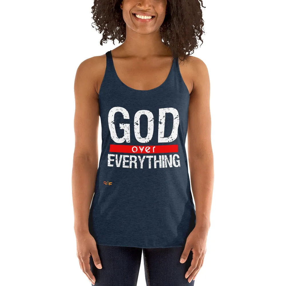 God over everything Women's Racerback Tank