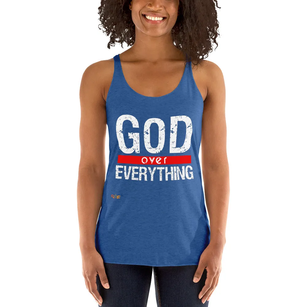 God over everything Women's Racerback Tank