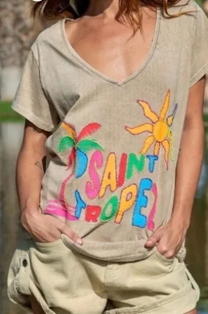 Gold And SIlver Saint Tropez Beaded Top