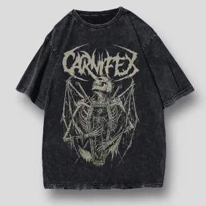 Grave Embrace: Oversized Gothic Graphic Tee