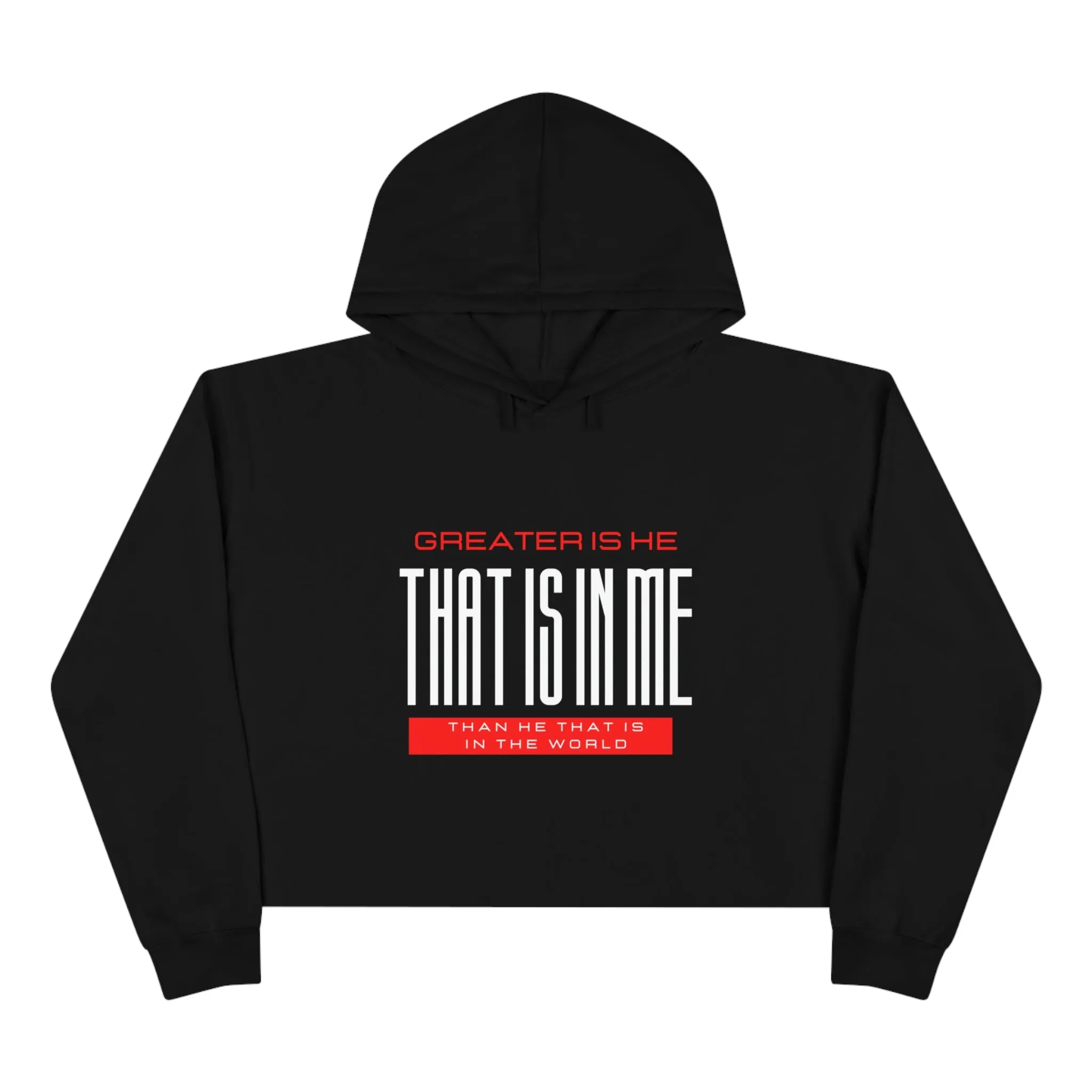 Greater Is He Crop Hoodie Women's