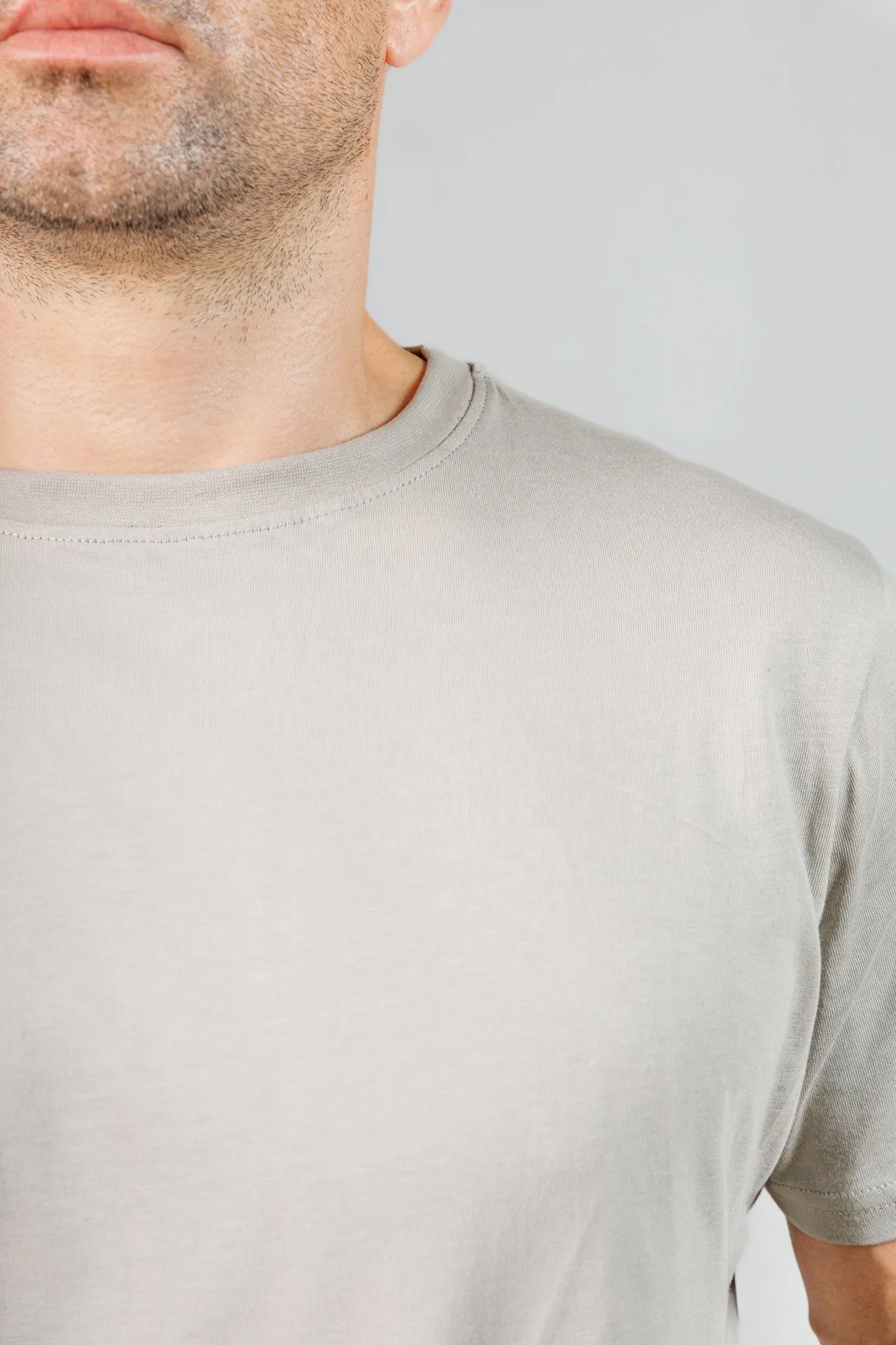 Grey Cotton Crew Neck T-Shirt