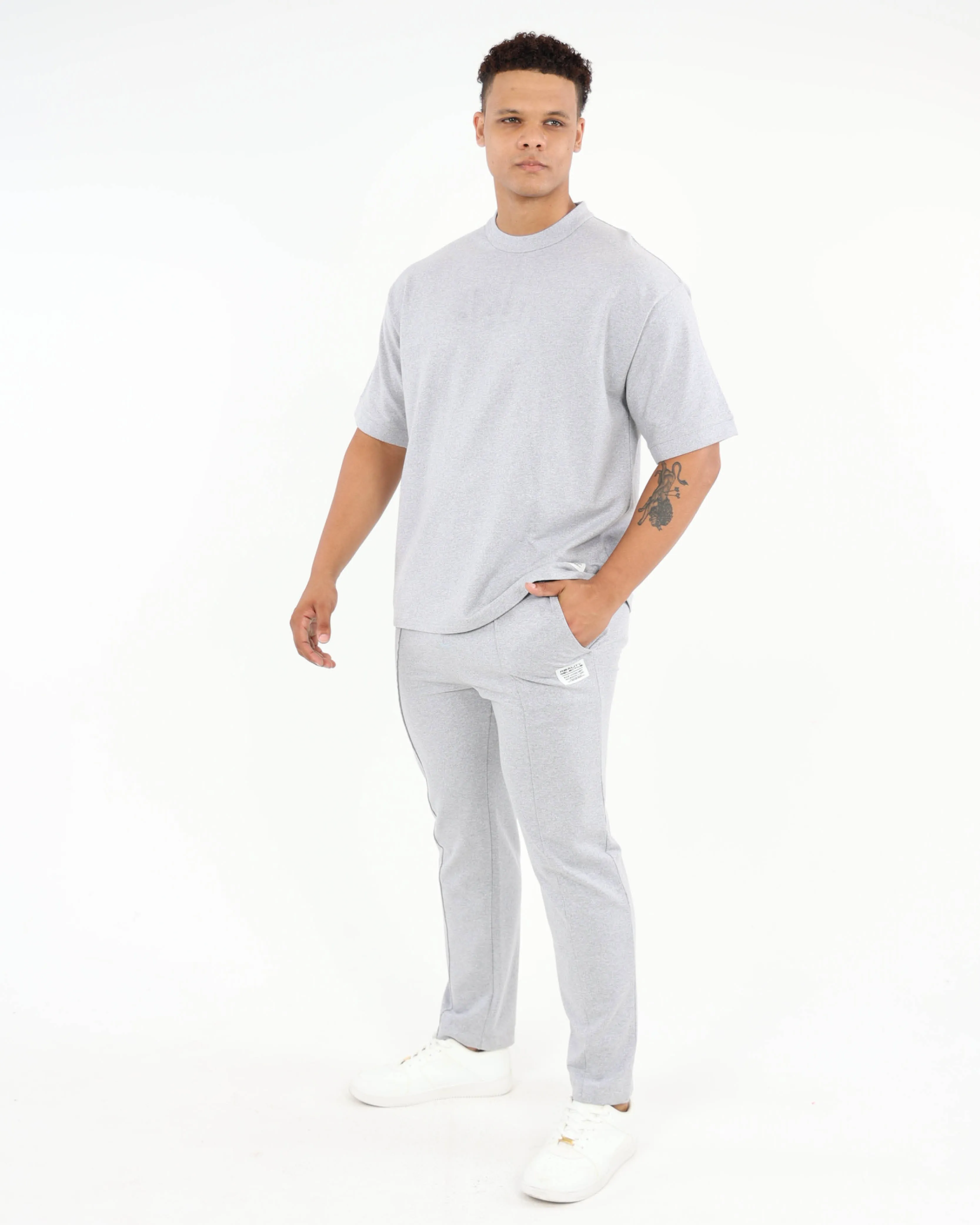 Grey Short Sleeve Fleece T-Shirt