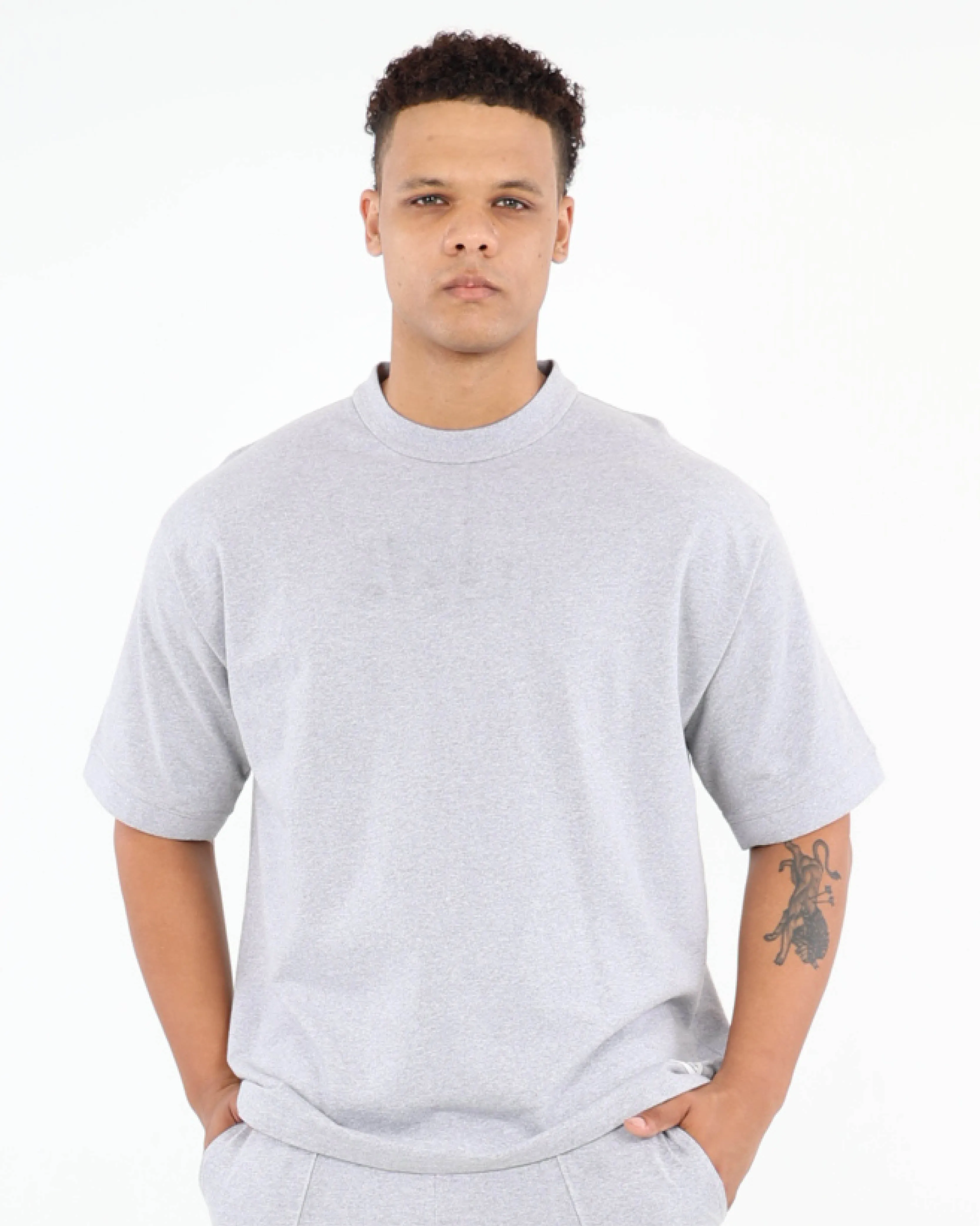 Grey Short Sleeve Fleece T-Shirt