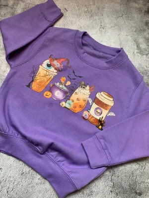 Halloween Coffee Sweater - 3-4 Years