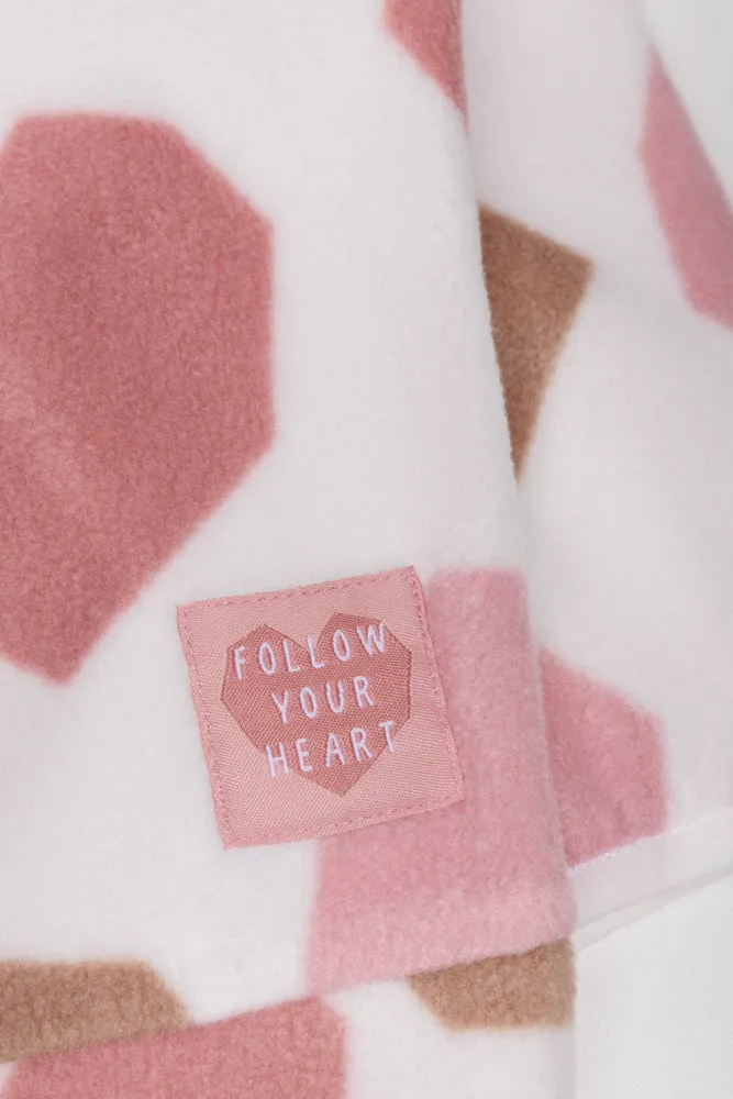 Heart Polar Fleece Tracktop Pink