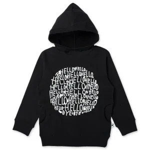 Hello Circle Furry Hood - Black