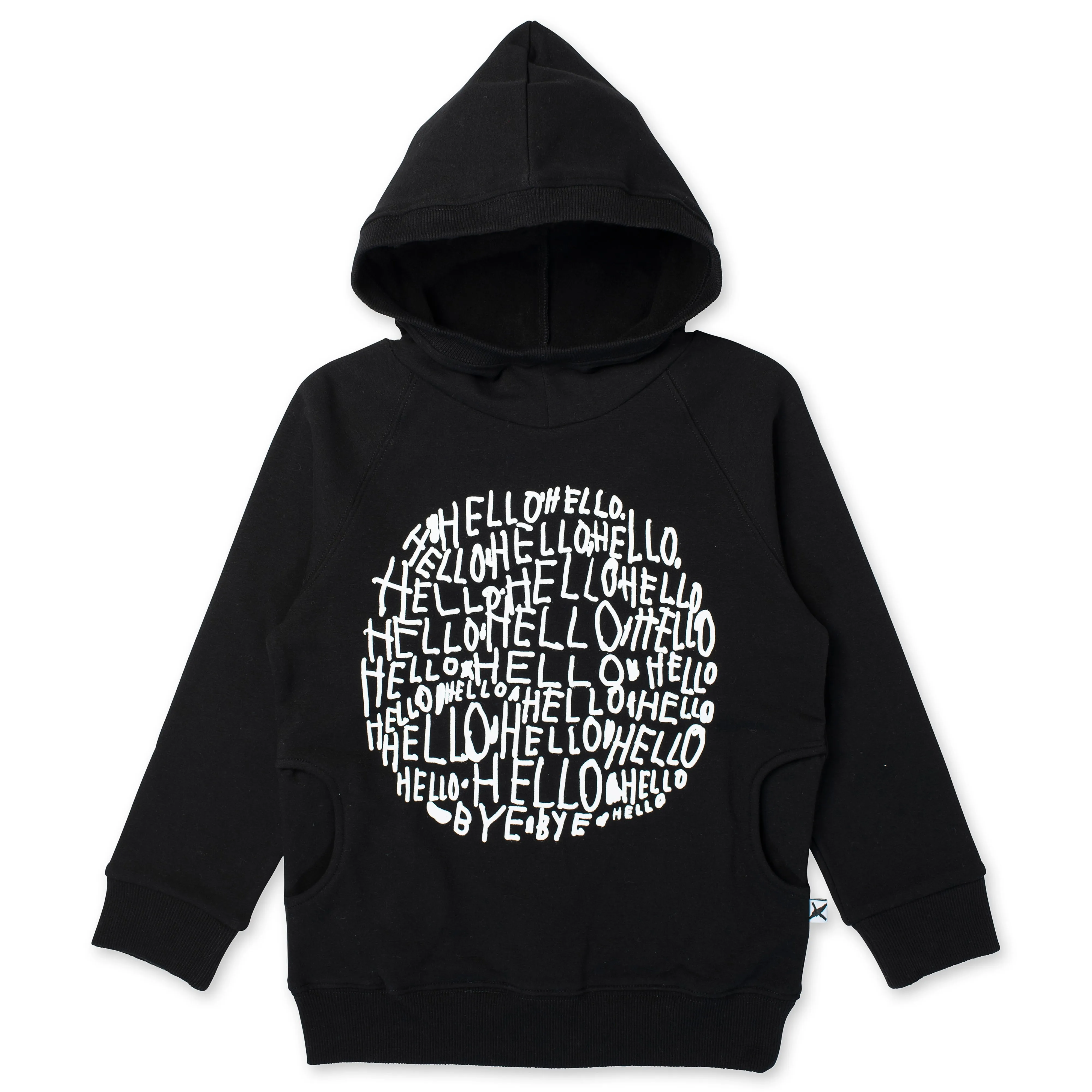 Hello Circle Furry Hood - Black